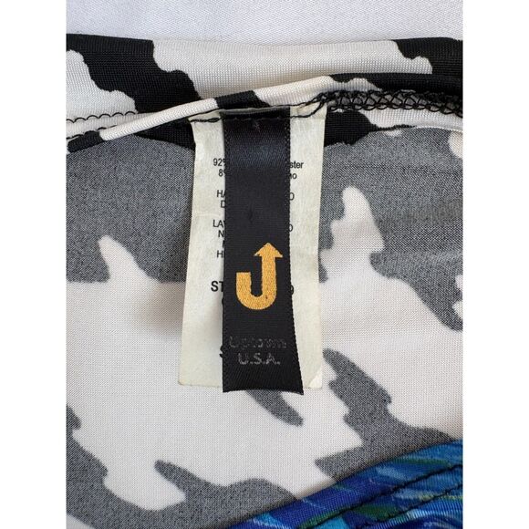 J Y2K Houndstooth Mini Bodycon Dress Size S Blue 2000s Floral Abstract Date Cute - Picture 6 of 9